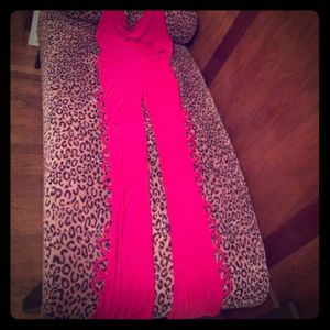 Red back out sexy jumpsuit